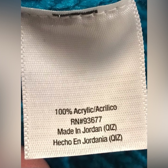 a.n.a Turquoise Cable Knot Sweater 3/4 Extra Wide Sleeves Size M - Picture 3 of 6